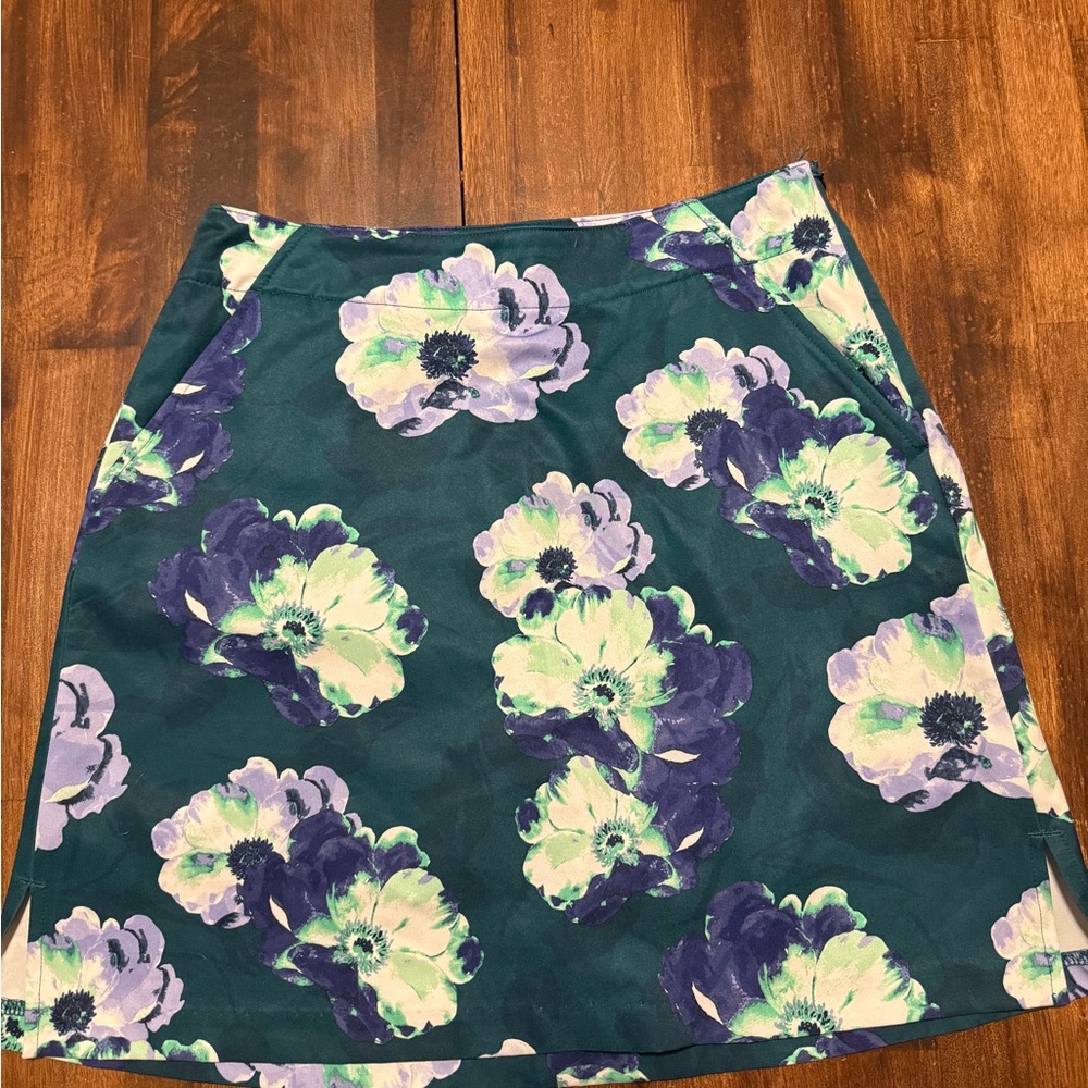 Lady Hagen Green and Purple Floral Skort Skirt size 2 Golf Pickleball